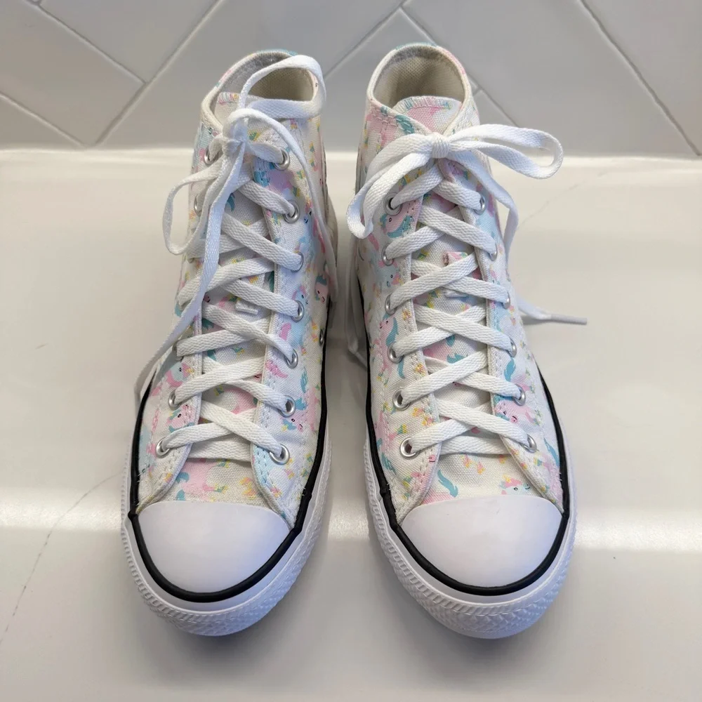 Converse Chuck Taylor All Star Girls Junior 5 Unicorn High Top Shoes Sneakers